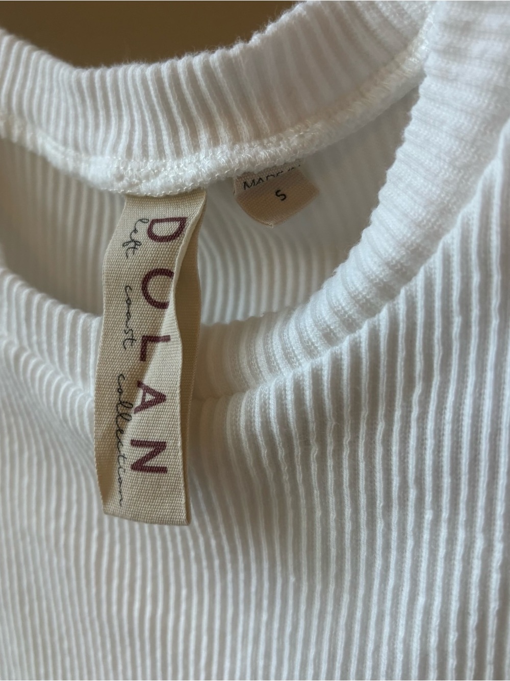 Anthropologie Dolan Puff Sleeve Ribbed Top White Organza NWOT Small - Picture 3 of 4